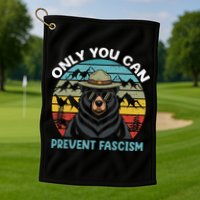 Vintage Resist Only You Can Prevent Fascism Golf Towel
