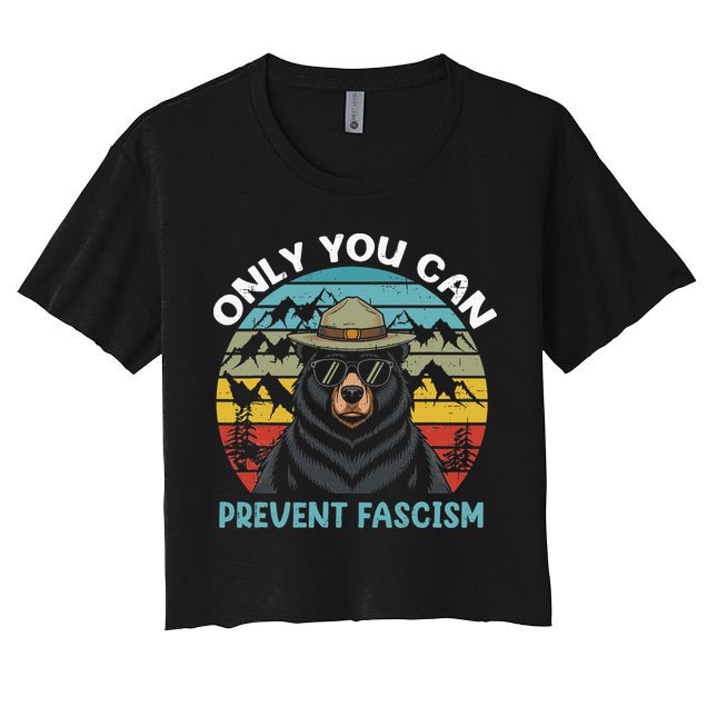 Vintage Resist Only You Can Prevent Fascism Crop Top