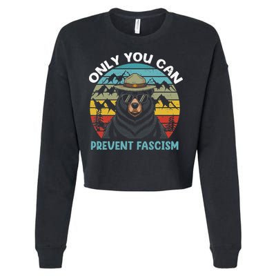 Vintage Resist Only You Can Prevent Fascism Cropped Pullover Crew