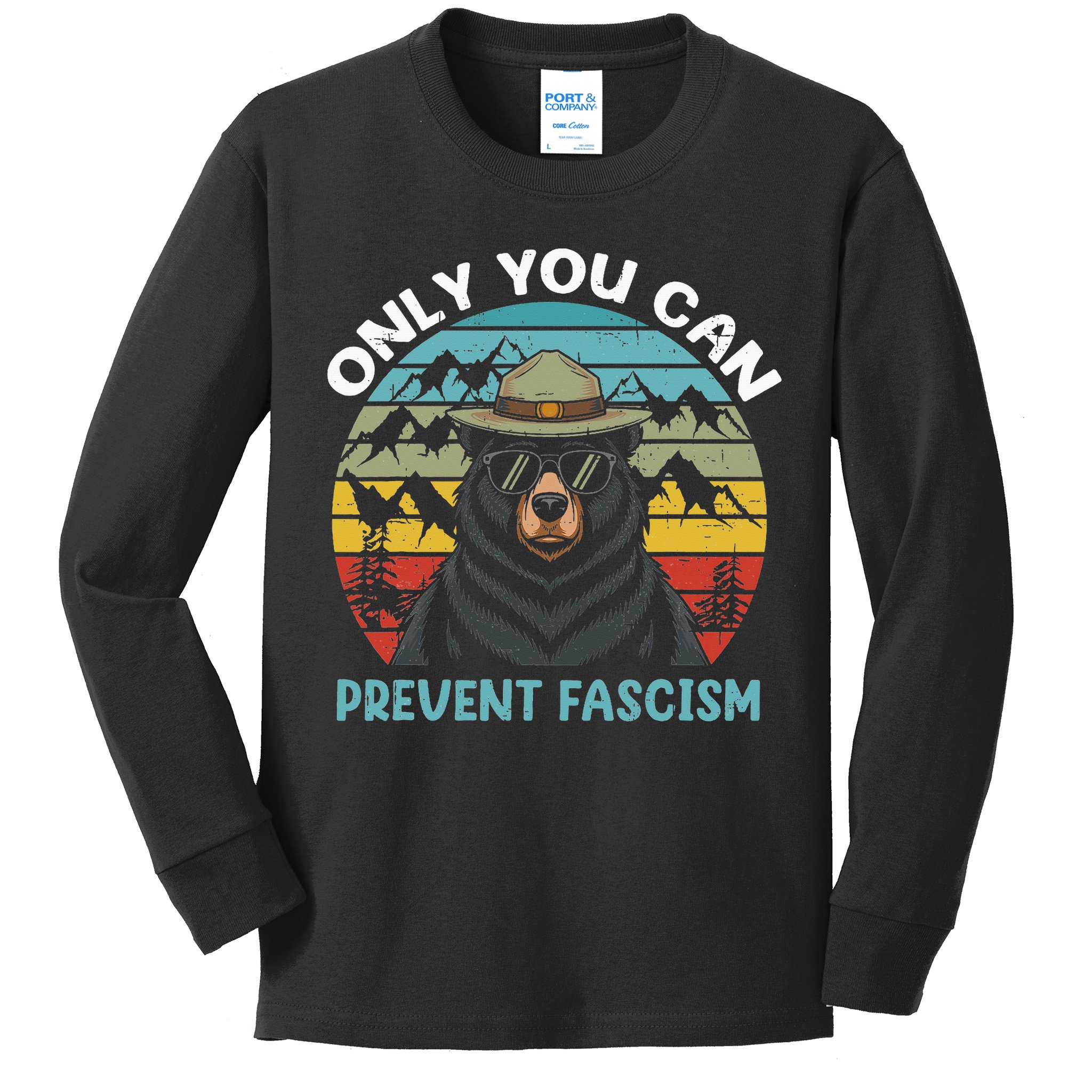Vintage Resist Only You Can Prevent Fascism Kids Long Sleeve Shirt