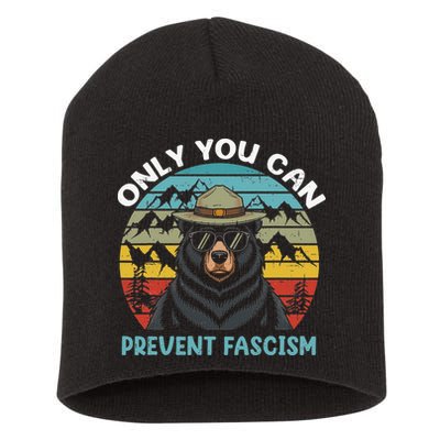 Vintage Resist Only You Can Prevent Fascism Short Acrylic Beanie