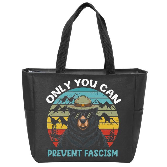 Vintage Resist Only You Can Prevent Fascism Zip Tote Bag