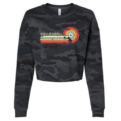 Volleyball Retro Style Cropped Pullover Crew