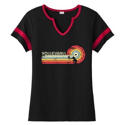 Volleyball Retro Style Ladies Halftime Notch Neck Tee