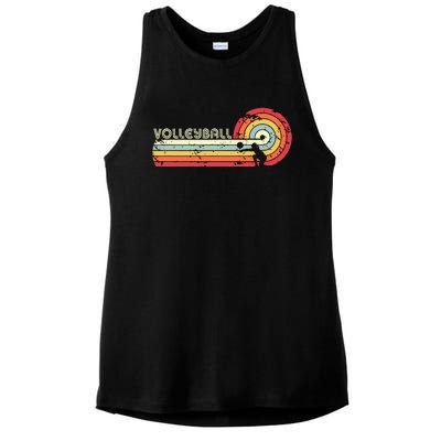 Volleyball Retro Style Ladies PosiCharge Tri-Blend Wicking Tank