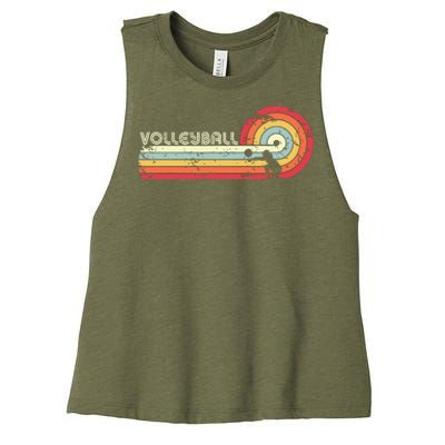 Volleyball Retro Style Women's Racerback Cropped Tank