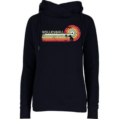 Volleyball Retro Style Womens Funnel Neck Pullover Hood