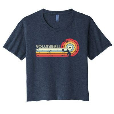 Volleyball Retro Style Women's Crop Top Tee