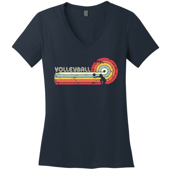 Volleyball Retro Style Women's V-Neck T-Shirt