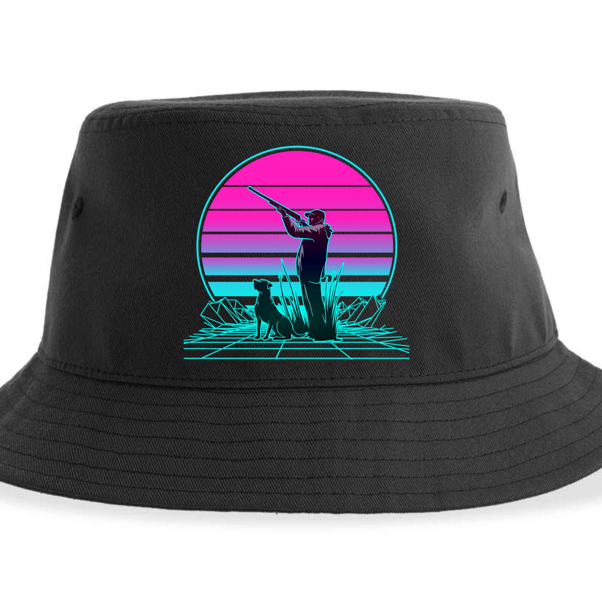 Vintage Retro Sunset Duck Hunting Cool Gift Sustainable Bucket Hat