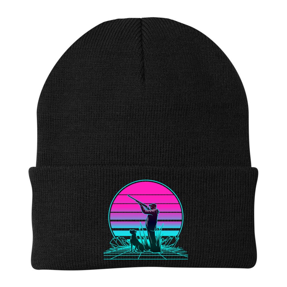Vintage Retro Sunset Duck Hunting Cool Gift Beanie