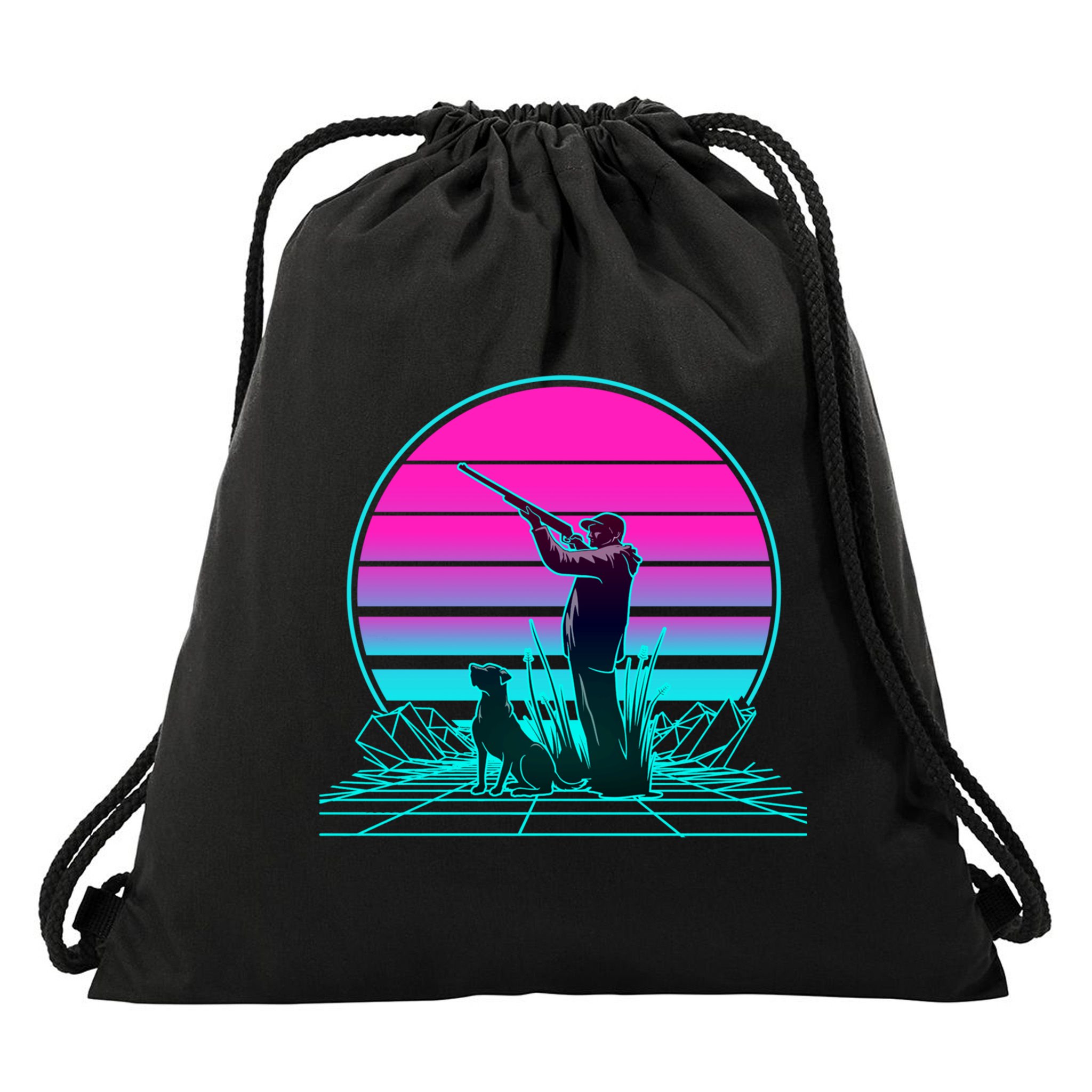 Vintage Retro Sunset Duck Hunting Cool Gift Drawstring Bag