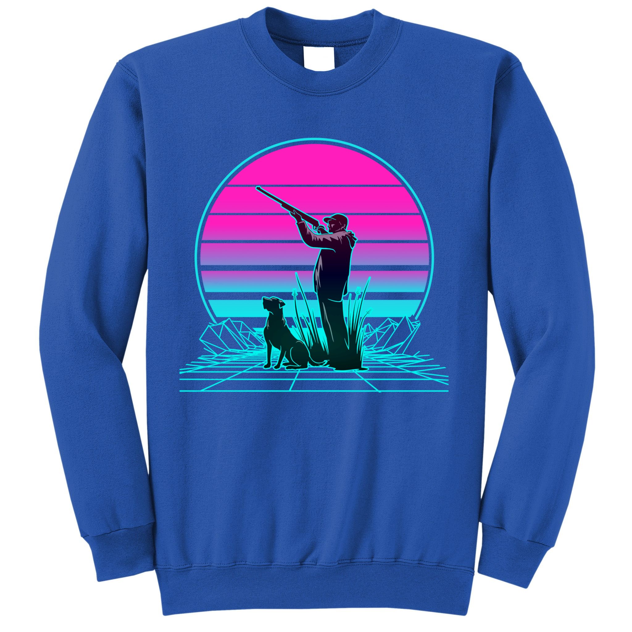 Vintage Retro Sunset Duck Hunting Cool Gift Sweatshirt