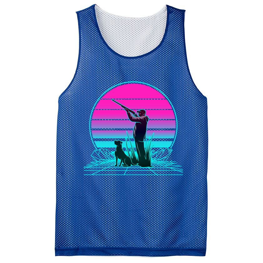 Vintage Retro Sunset Duck Hunting Cool Gift Mesh Reversible Basketball Jersey Tank