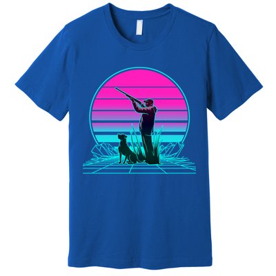 Vintage Retro Sunset Duck Hunting Cool Gift Premium T-Shirt