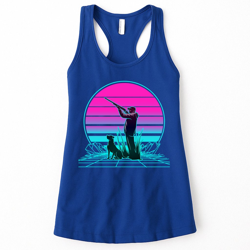 Vintage Retro Sunset Duck Hunting Cool Gift Womens Tank Top