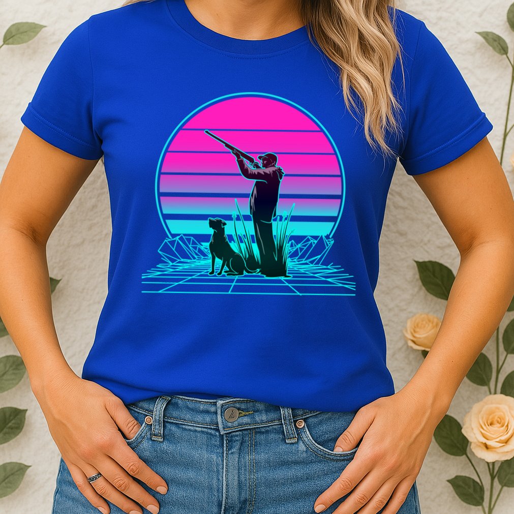 Vintage Retro Sunset Duck Hunting Cool Gift Womens T-Shirt