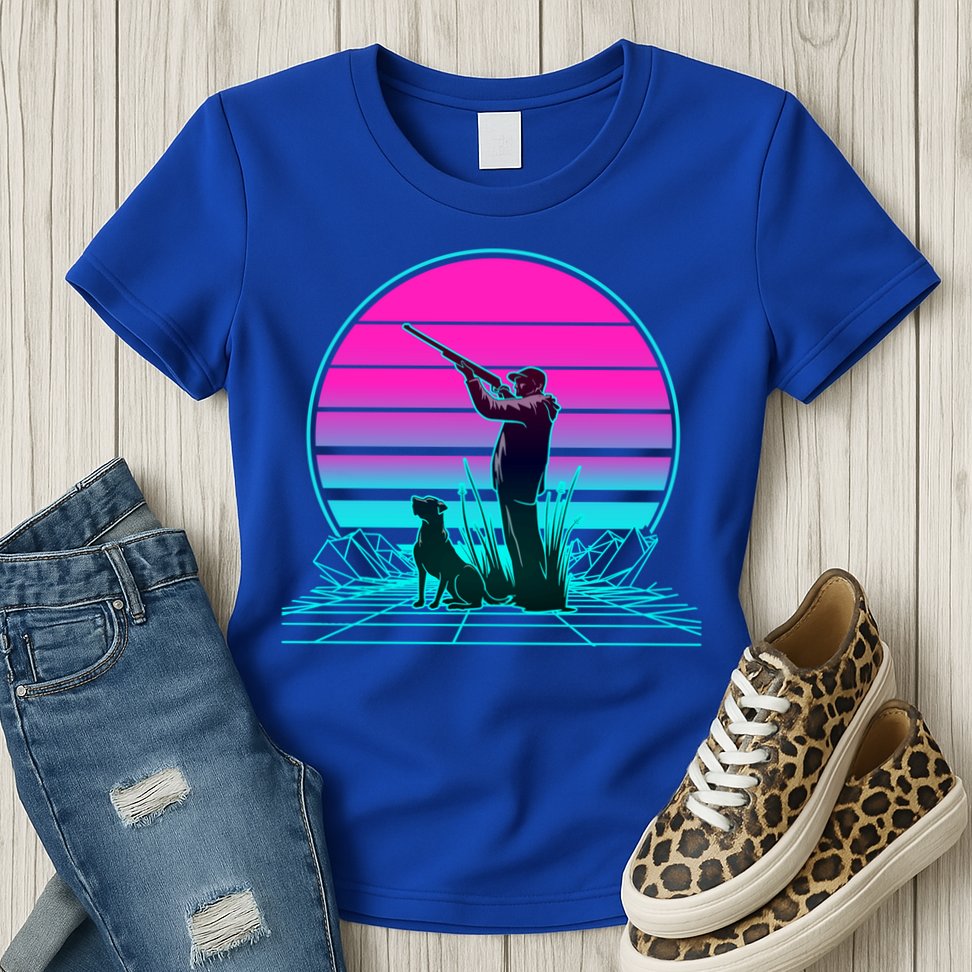 Vintage Retro Sunset Duck Hunting Cool Gift Womens T-Shirt