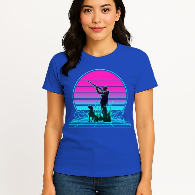 Vintage Retro Sunset Duck Hunting Cool Gift Womens T-Shirt