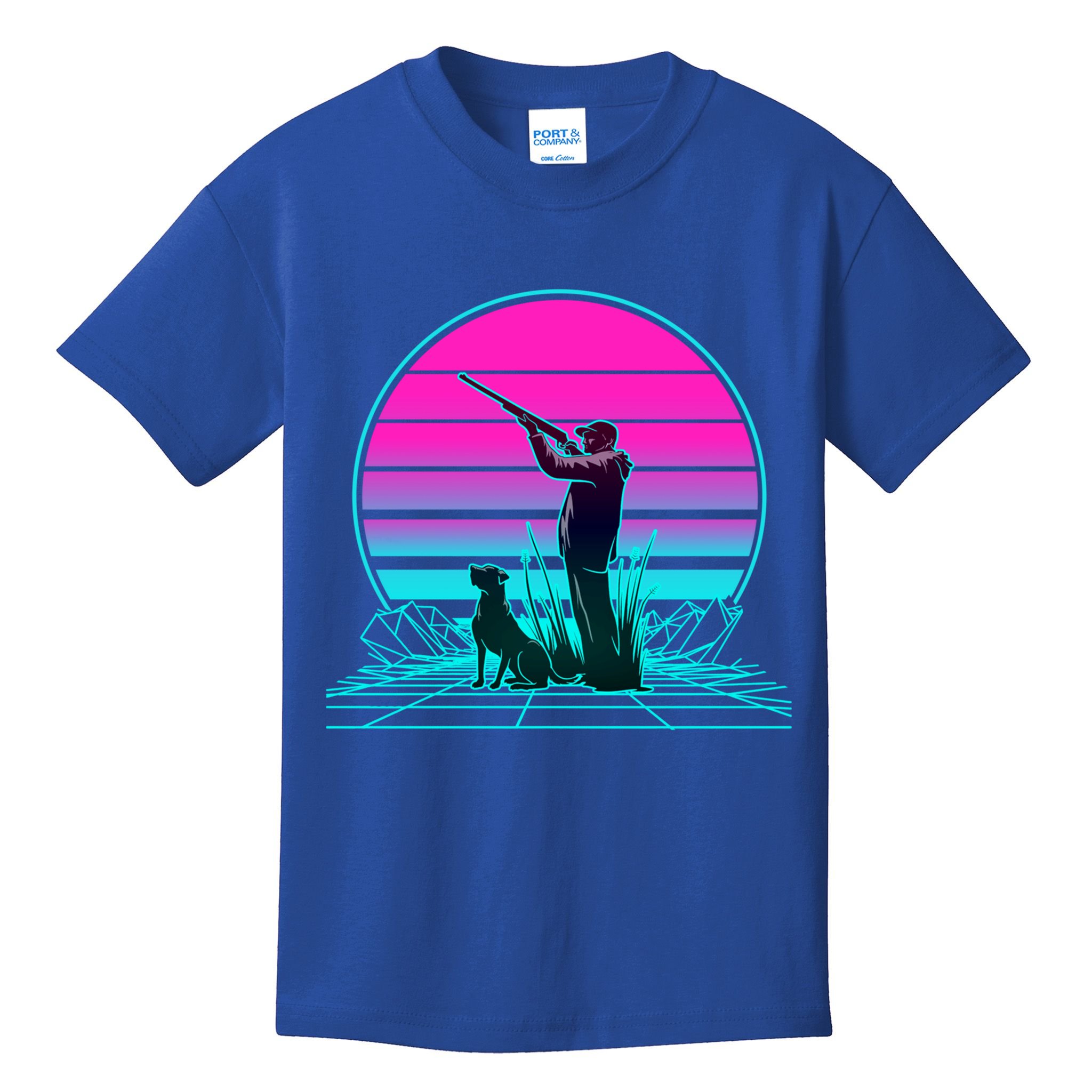 Vintage Retro Sunset Duck Hunting Cool Gift Kids T-Shirt