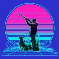Vintage Retro Sunset Duck Hunting Cool Gift Kids T-Shirt