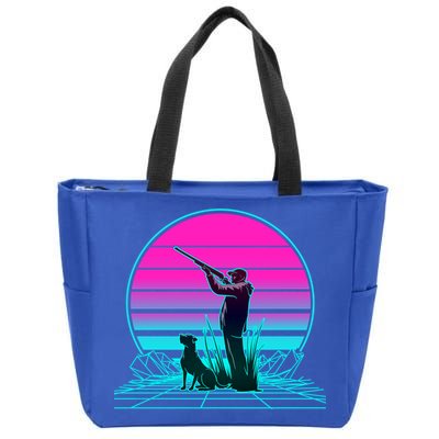Vintage Retro Sunset Duck Hunting Cool Gift Zip Tote Bag