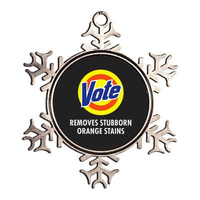 Vote Removes Stubborn Orange Stains Funny Antitrump Metallic Star Ornament