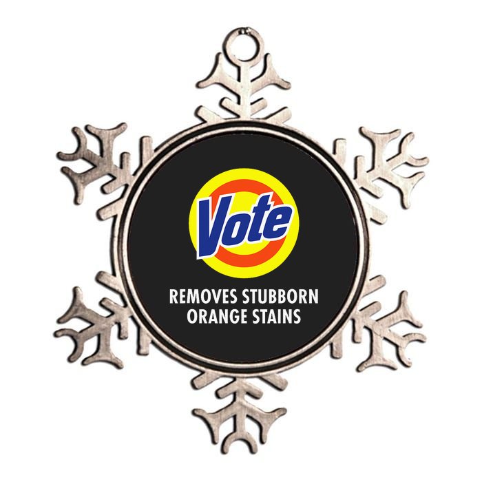 Vote Removes Stubborn Orange Stains Funny Antitrump Metallic Star Ornament