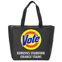 Vote Removes Stubborn Orange Stains Funny Antitrump Zip Tote Bag