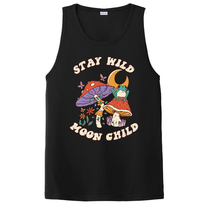 Vintage Retro Stay Wild Moon Child Frog Mushroom Hippie PosiCharge Competitor Tank