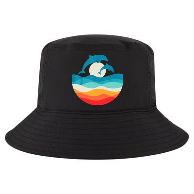 Vintage Retro Summer Time Beach Dolphin Cool Comfort Performance Bucket Hat