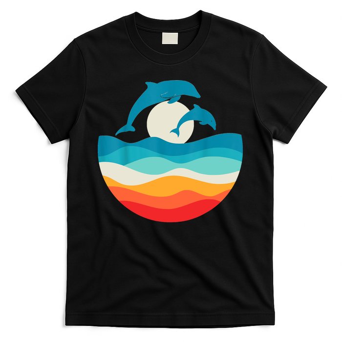 Vintage Retro Summer Time Beach Dolphin T-Shirt