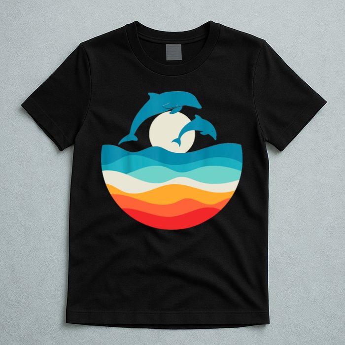 Vintage Retro Summer Time Beach Dolphin T-Shirt