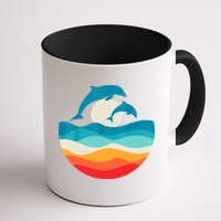 Vintage Retro Summer Time Beach Dolphin Mug