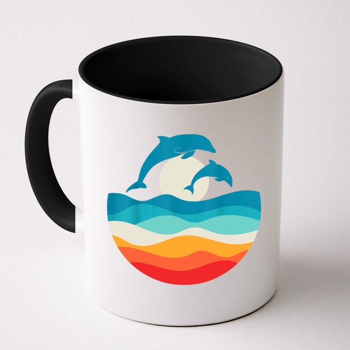 Vintage Retro Summer Time Beach Dolphin Mug
