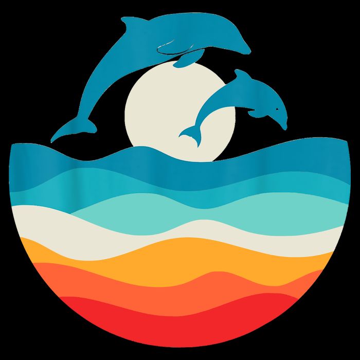 Vintage Retro Summer Time Beach Dolphin Mug