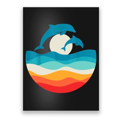Vintage Retro Summer Time Beach Dolphin Poster