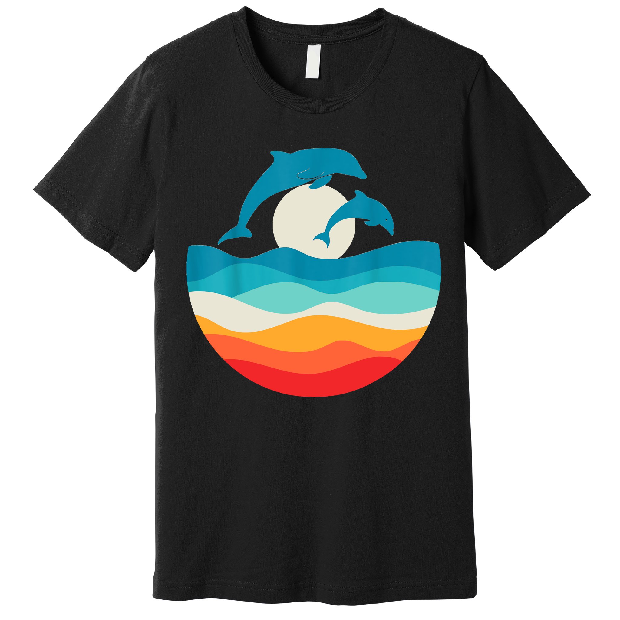 Vintage Retro Summer Time Beach Dolphin Premium T-Shirt