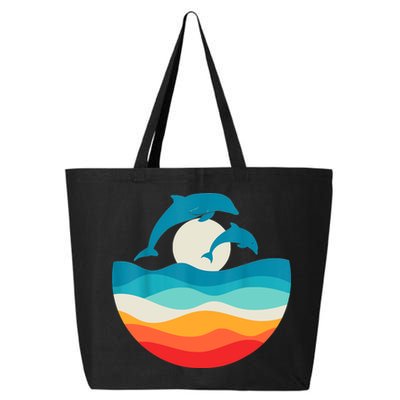 Vintage Retro Summer Time Beach Dolphin 25L Jumbo Tote