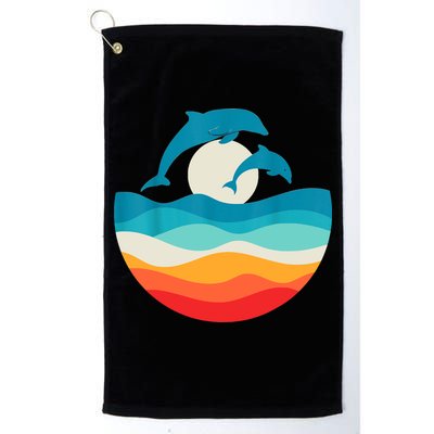 Vintage Retro Summer Time Beach Dolphin Golf Towel