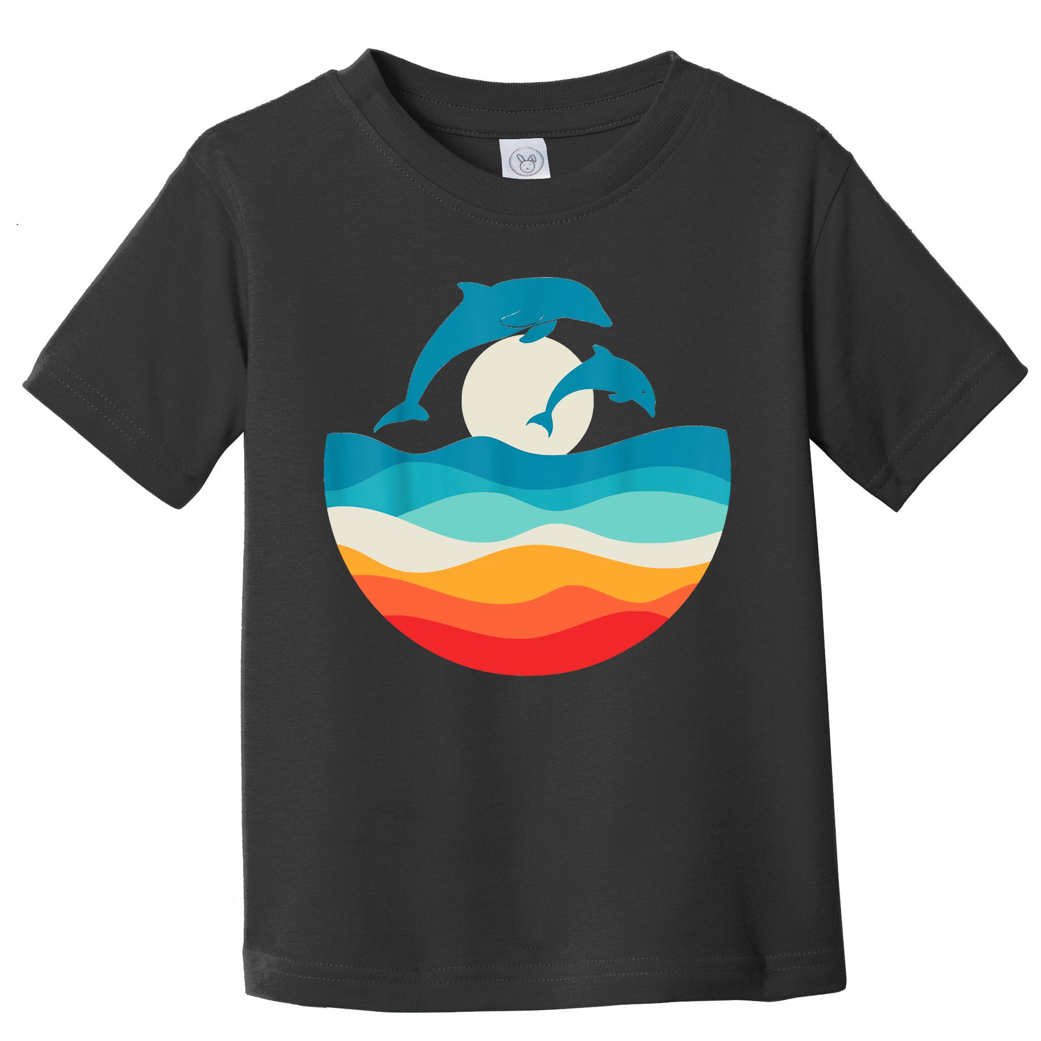 Vintage Retro Summer Time Beach Dolphin Toddler T-Shirt