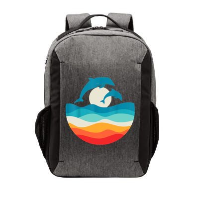 Vintage Retro Summer Time Beach Dolphin Vector Backpack