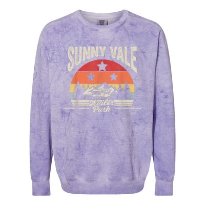 Vintage Retro Sunnyvale Trailer Park Colorblast Crewneck Sweatshirt