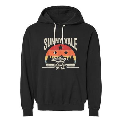 Vintage Retro Sunnyvale Trailer Park Garment-Dyed Fleece Hoodie