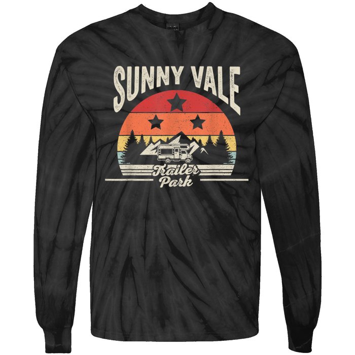 Vintage Retro Sunnyvale Trailer Park Tie-Dye Long Sleeve Shirt