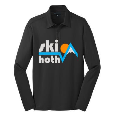 Vintage Retro Ski Hoth Logo Silk Touch Performance Long Sleeve Polo