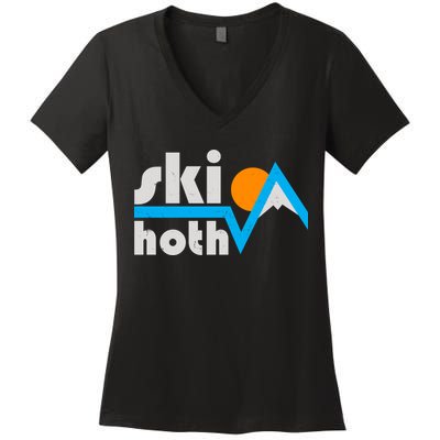 Vintage Retro Ski Hoth Logo Women's V-Neck T-Shirt