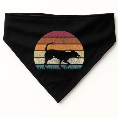 Vintage Retro Sunset Formosan Mountain Dog Lover Distressed Premium USA-Made Doggie Bandana