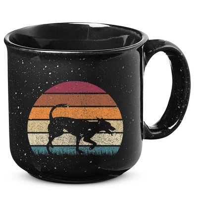 Vintage Retro Sunset Formosan Mountain Dog Lover Distressed Premium 15oz Campfire Ceramic Mug