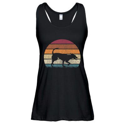 Vintage Retro Sunset Formosan Mountain Dog Lover Distressed Premium Ladies Essential Flowy Tank